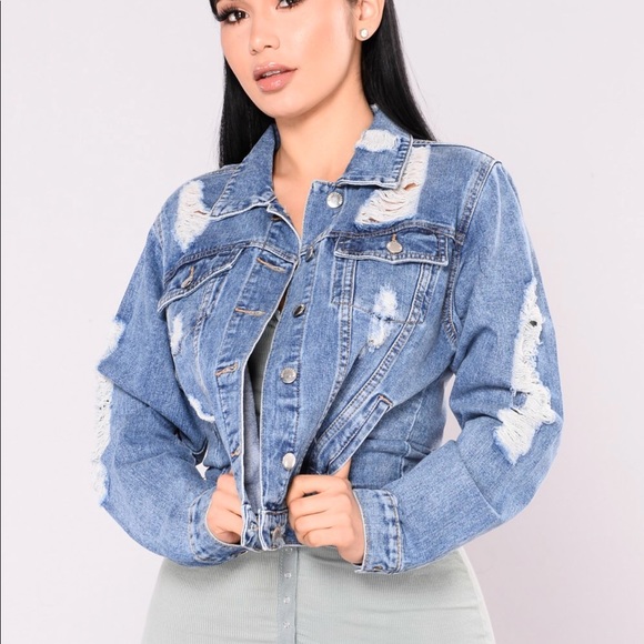 fashion nova distressed denim jacket